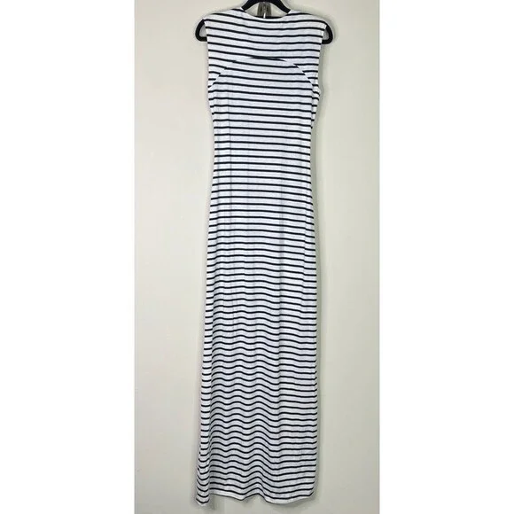 L'atiste Striped Crossover Cut Out Front Slit Maxi Dress Women's Size Large - Picture 7 of 8